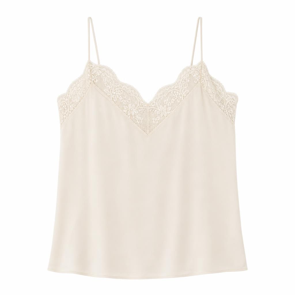 Ivory lace trim camisole