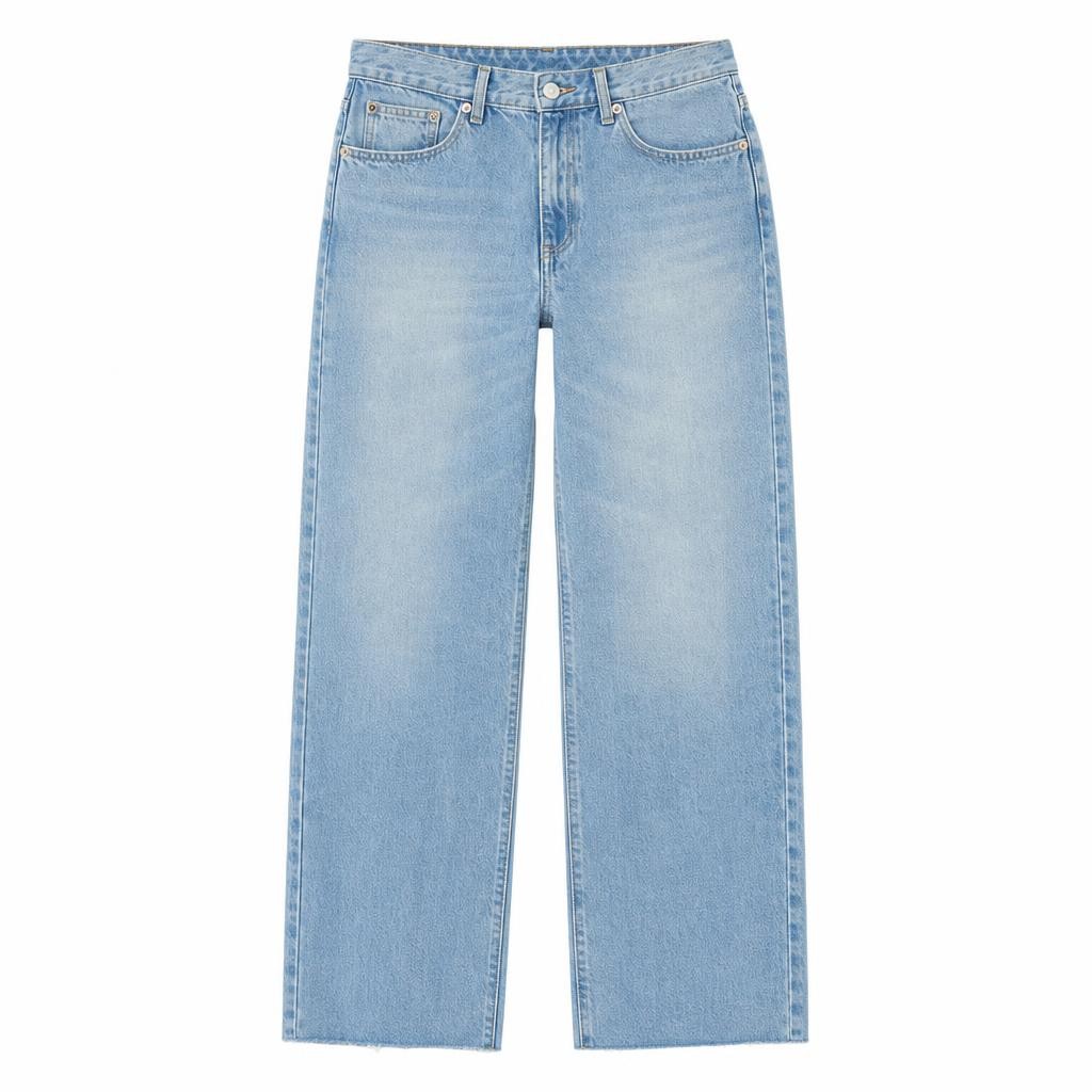 Light wash straight jeans